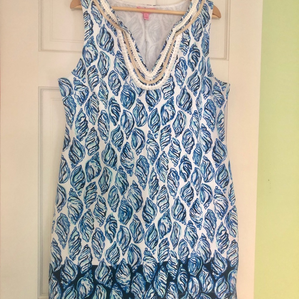 Lilly Pulitzer Oyster Print Shift Dress XL